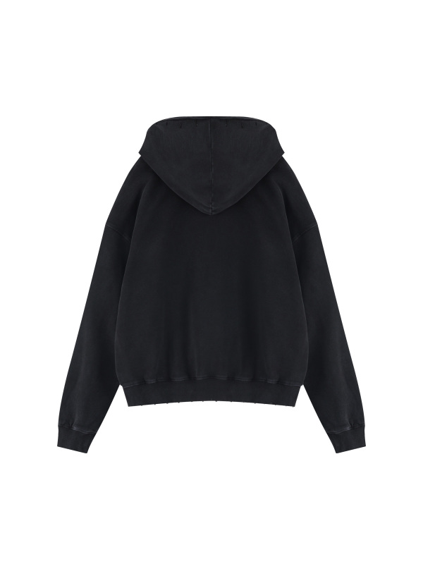Unisex Mineral Wash Distressed Hoodie