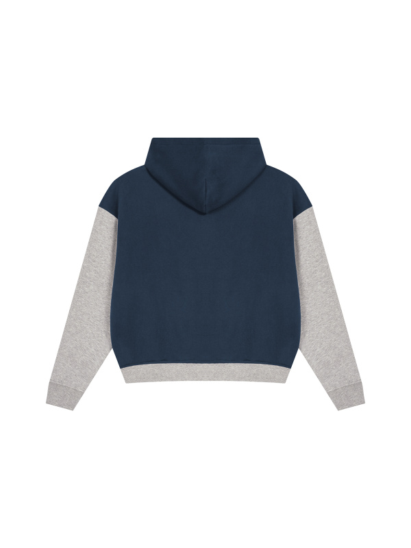 Unisex Color Block Fleece Full Zip Hoodie