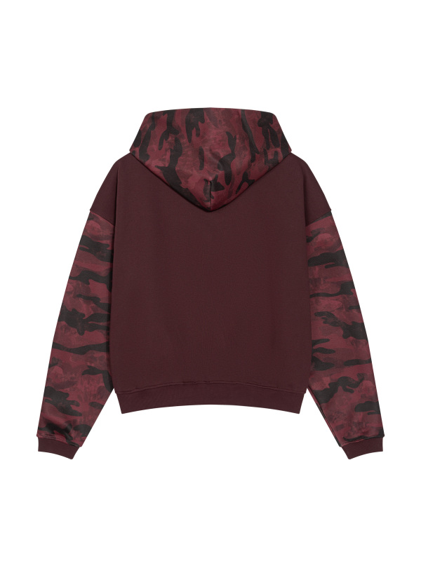 Unisex Colorblock Camo Full Zip Boxy Hoodie