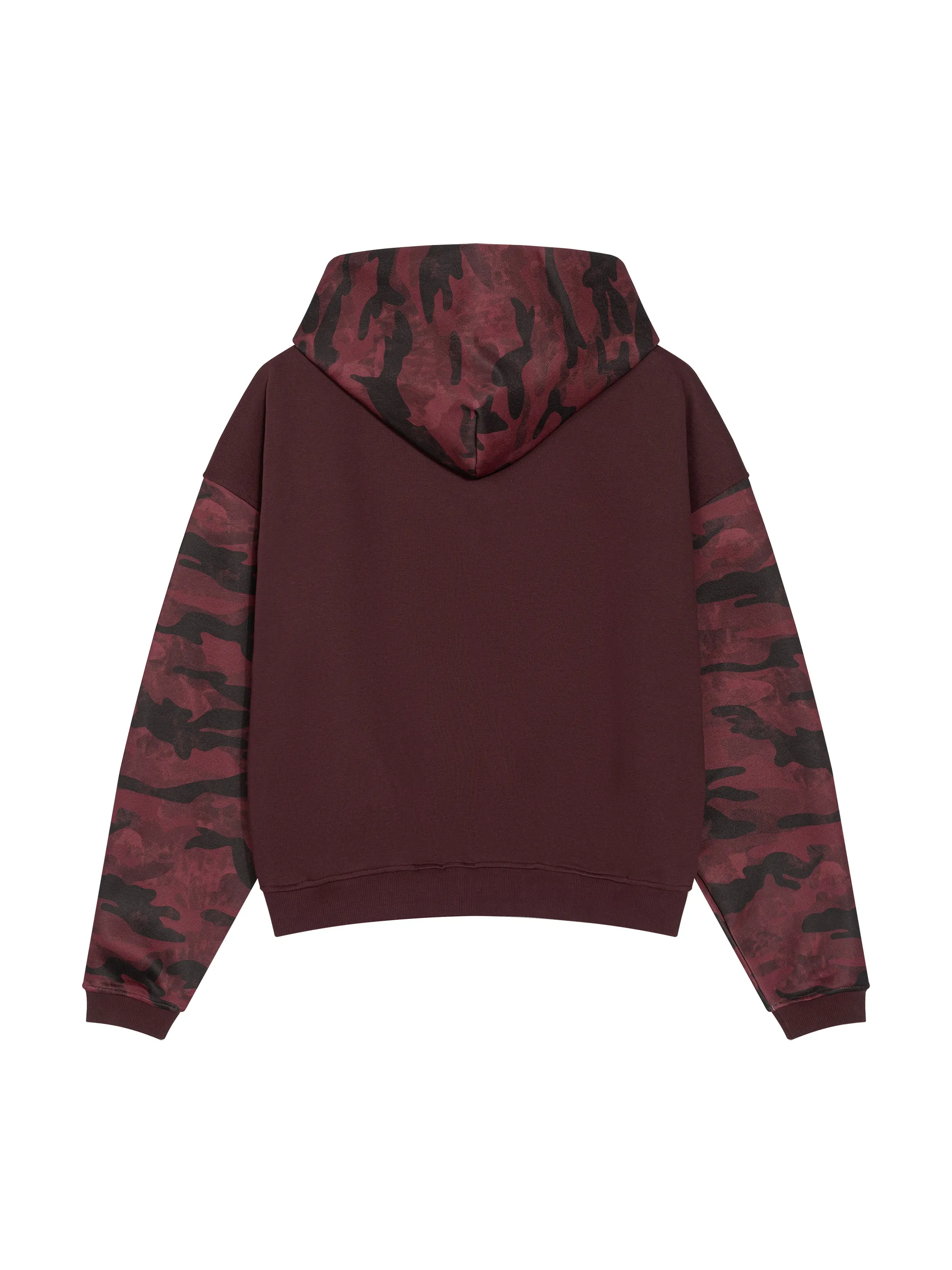Unisex Colorblock Camo Full Zip Boxy Hoodie