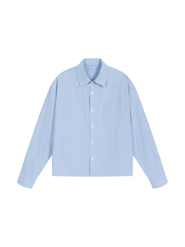 Unisex Boxy Plaid Long Sleeve Shirt