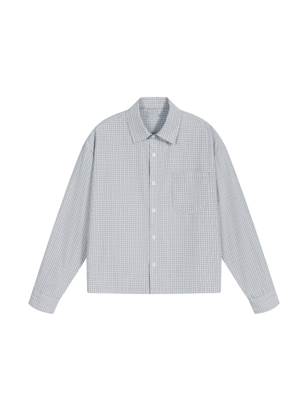 Unisex Boxy Plaid Long Sleeve Shirt