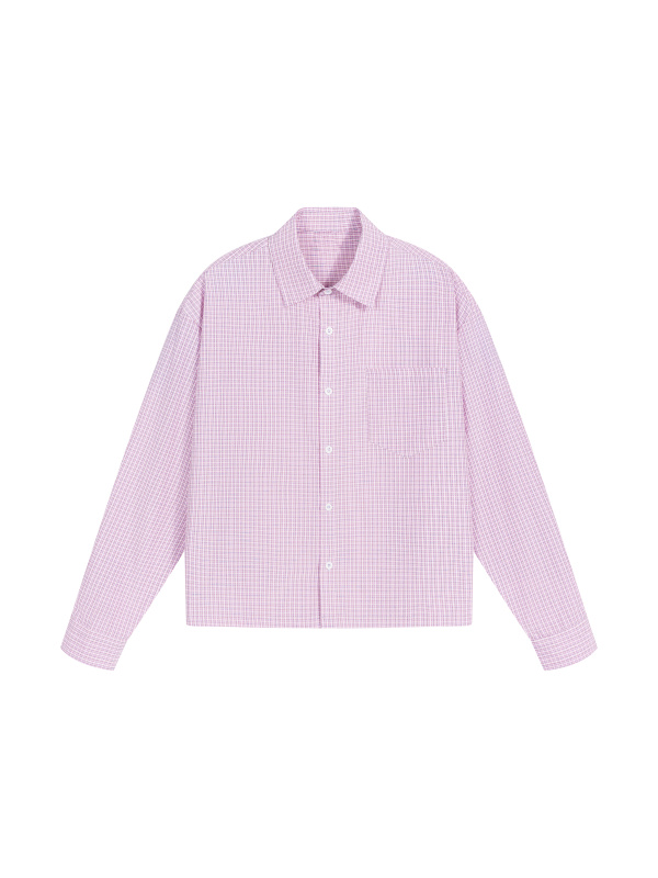 Unisex Boxy Plaid Long Sleeve Shirt