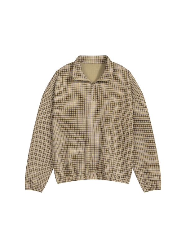 Unisex Plaid Quarter-Zip Sweatshirt