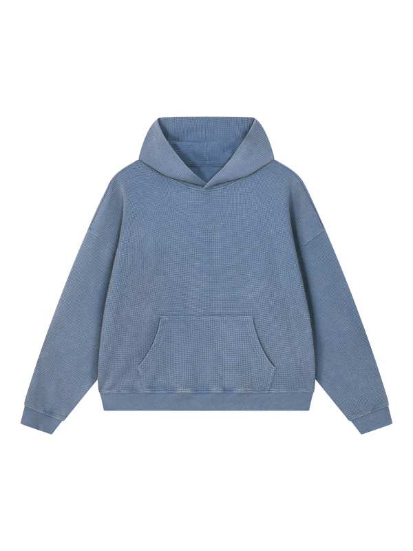 Unisex Vintage Wash Waffle Boxy Hoodie
