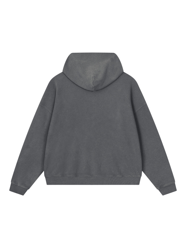 Unisex Vintage Wash Waffle Boxy Hoodie