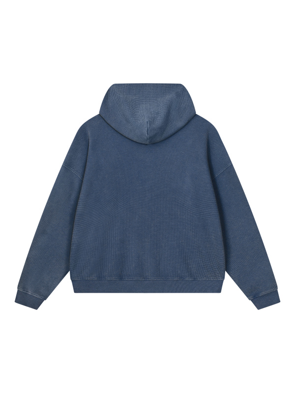 Unisex Vintage Wash Waffle Boxy Hoodie