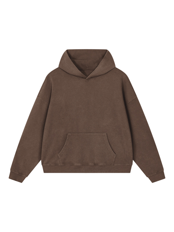 Unisex Vintage Wash Waffle Boxy Hoodie