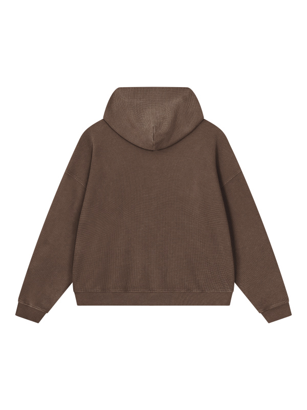 Unisex Vintage Wash Waffle Boxy Hoodie