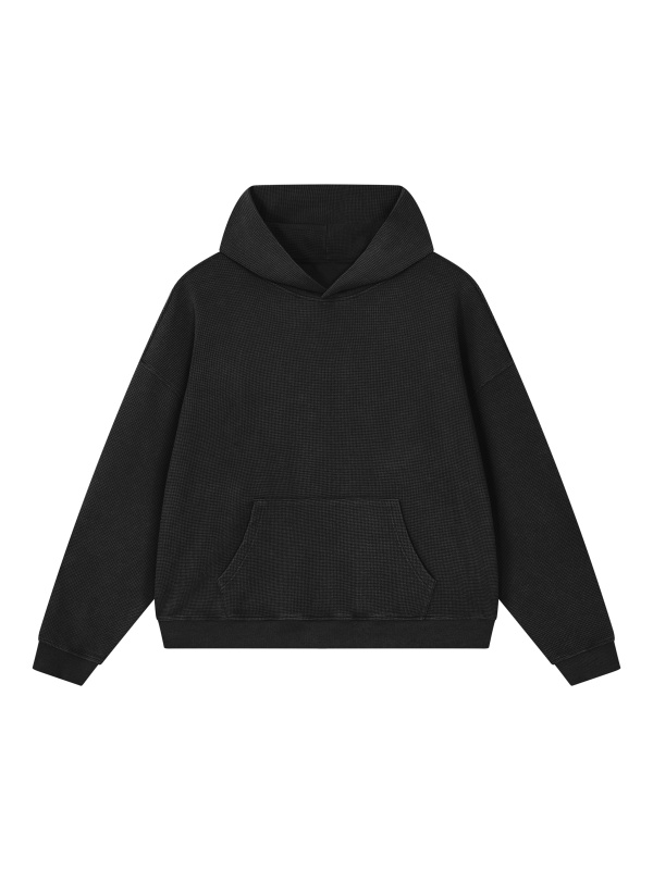 Unisex Vintage Wash Waffle Boxy Hoodie