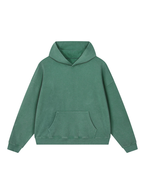 Unisex Vintage Wash Waffle Boxy Hoodie
