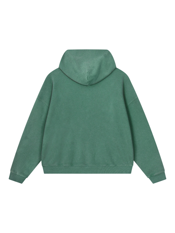 Unisex Vintage Wash Waffle Boxy Hoodie
