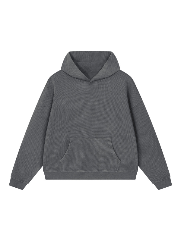 Unisex Vintage Wash Waffle Boxy Hoodie