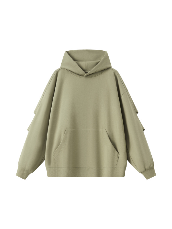Unisex Heavyweight Ruched Sleeves Hoodie