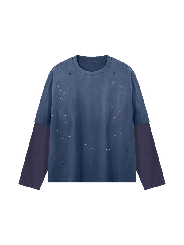 Unisex Vintage Wash Distressed Layer T-Shirt
