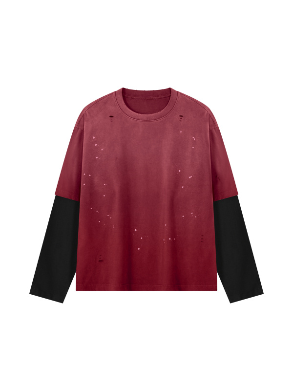 Unisex Vintage Wash Distressed Layer T-Shirt