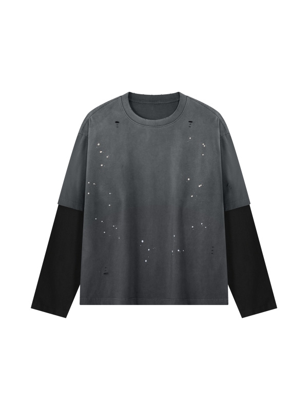 Unisex Vintage Wash Distressed Layer T-Shirt