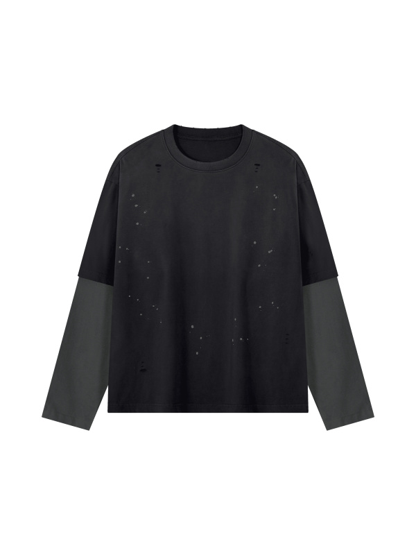 Unisex Vintage Wash Distressed Layer T-Shirt