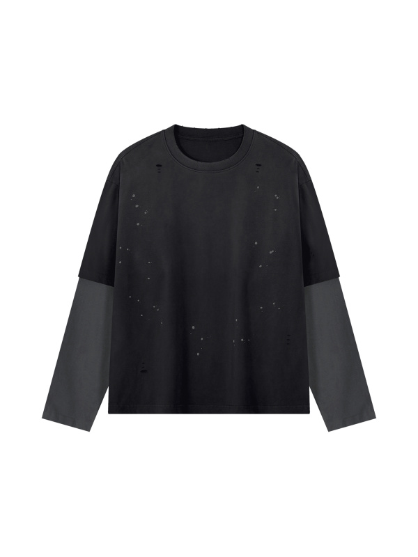 Unisex Vintage Wash Distressed Layer T-Shirt
