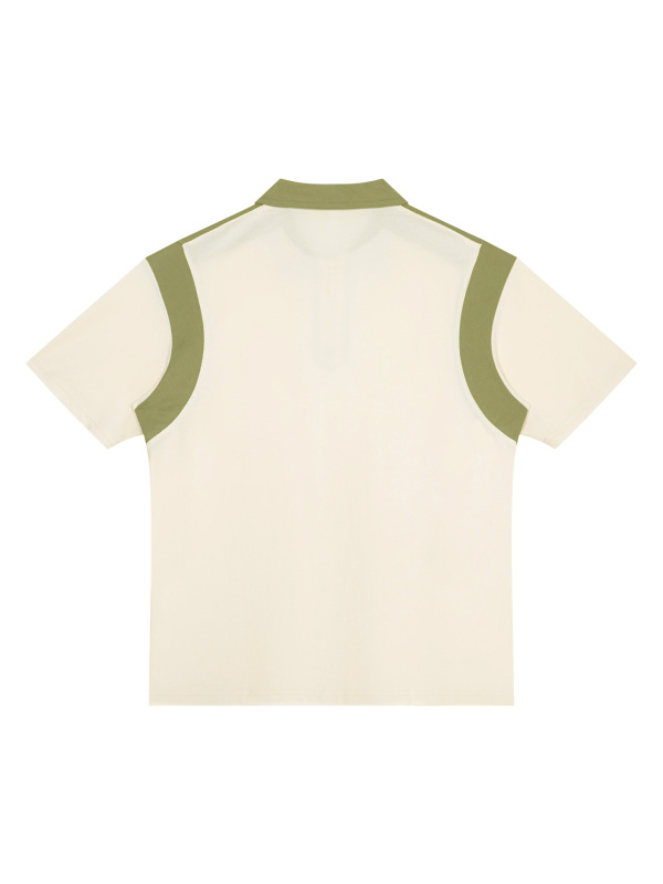 Unisex Color Block Quarter Zip Polo Shirt
