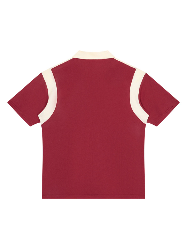Unisex Color Block Quarter Zip Polo Shirt