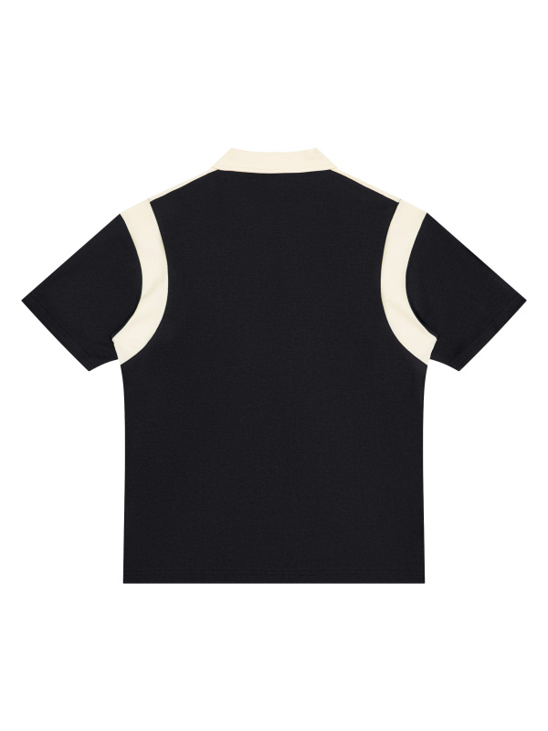 Unisex Color Block Quarter Zip Polo Shirt