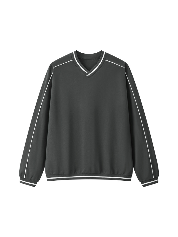 Unisex Color Block V-Neck Sweatshirt