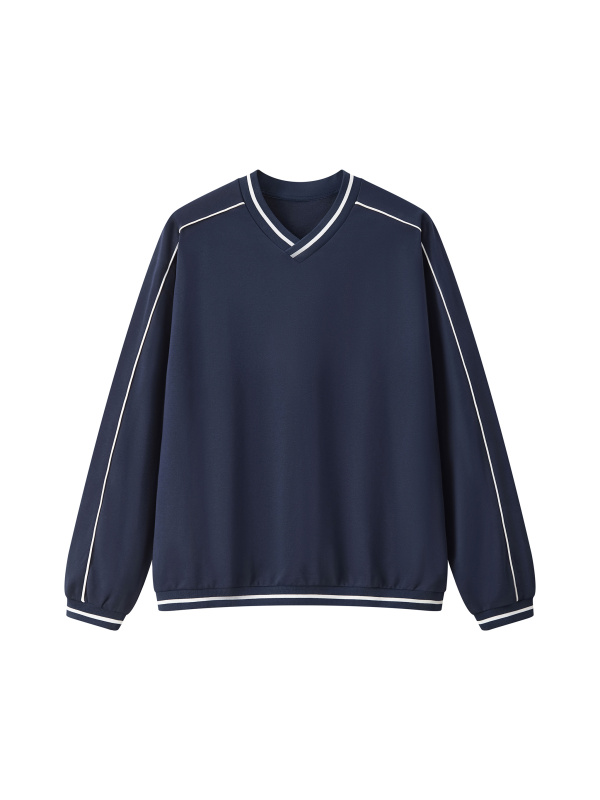 Unisex Color Block V-Neck Sweatshirt