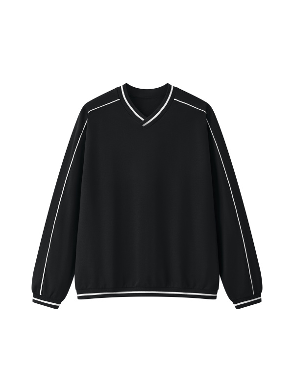 Unisex Color Block V-Neck Sweatshirt