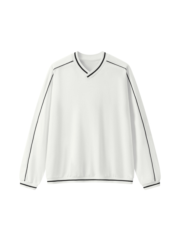 Unisex Color Block V-Neck Sweatshirt