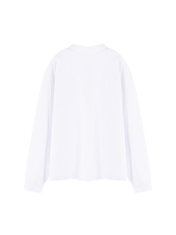 Unisex Loose Long Sleeve Polo Shirt