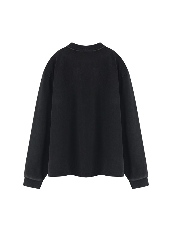 Unisex Loose Long Sleeve Polo Shirt
