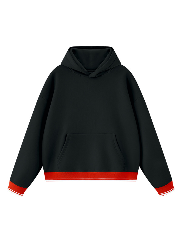 Unisex Oversized Color Block Fleece Hoodie