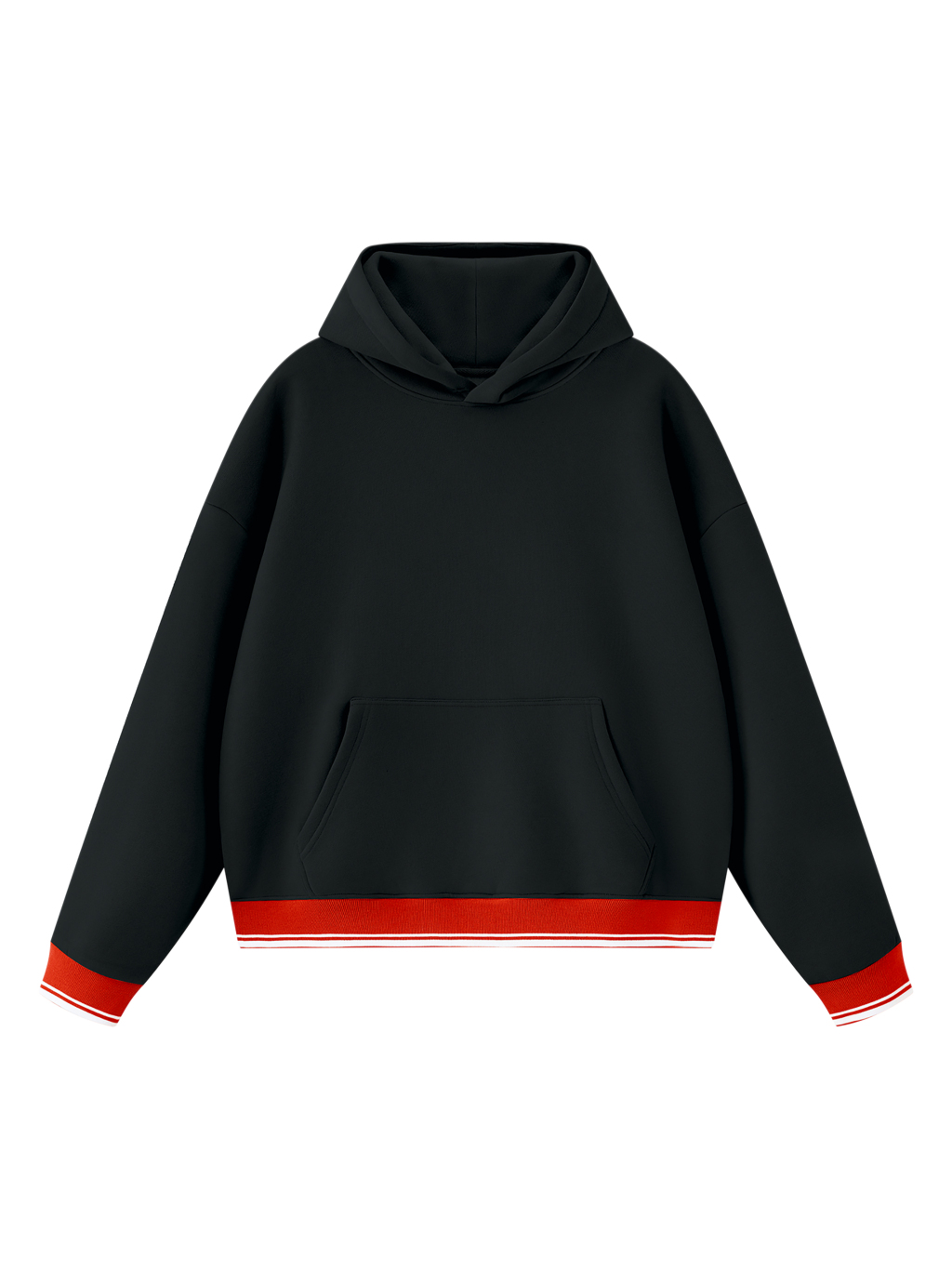 Unisex Oversized Color Block Fleece Hoodie