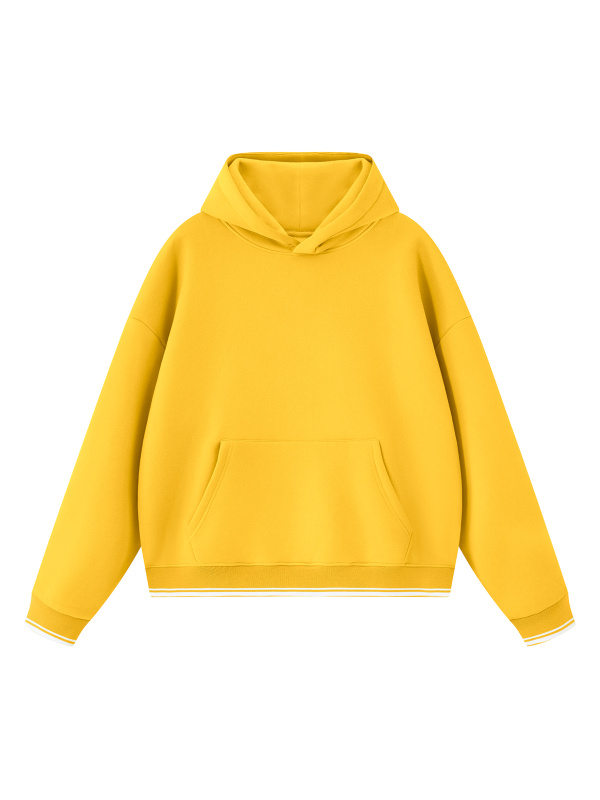 Unisex Oversized Color Block Fleece Hoodie