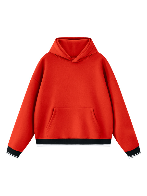 Unisex Oversized Color Block Fleece Hoodie