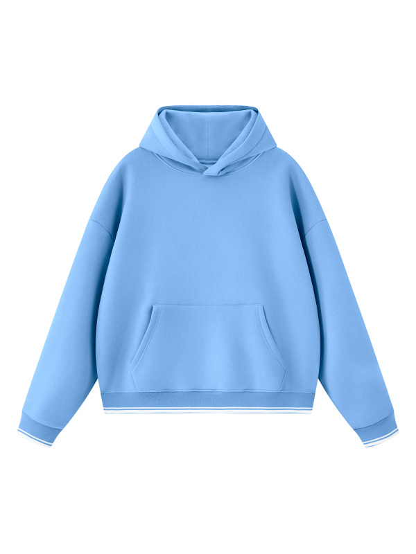 Unisex Oversized Color Block Fleece Hoodie