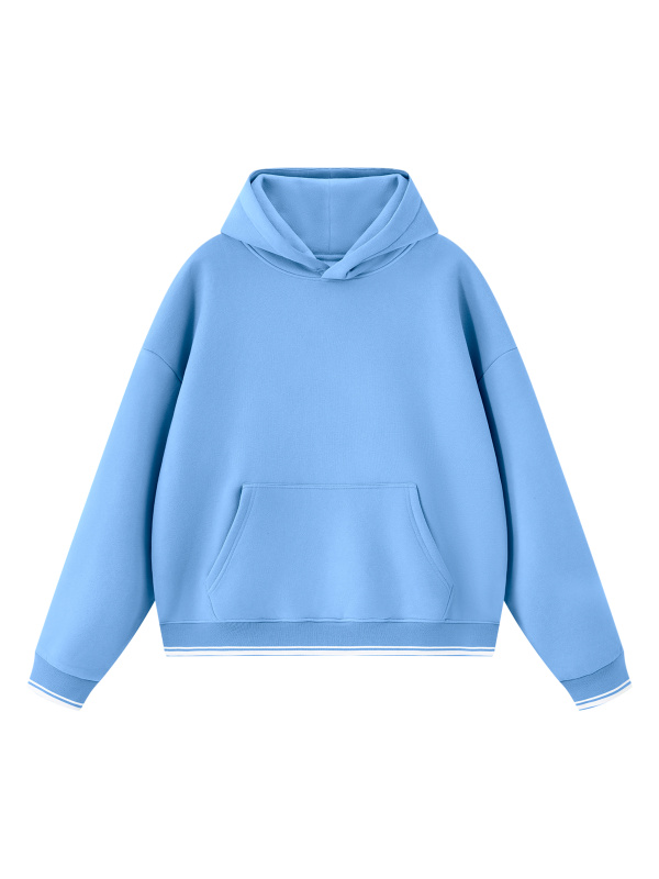 Unisex Oversized Color Block Fleece Hoodie