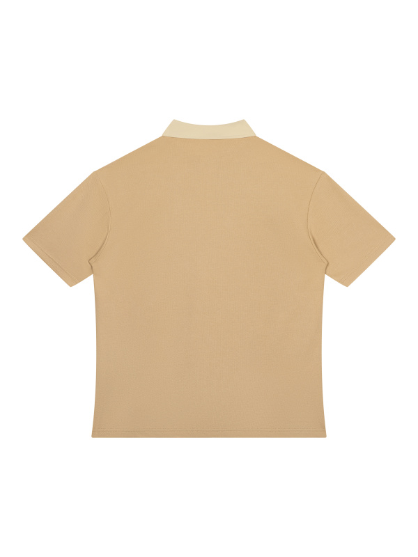 Unisex Color Block Quarter-Zip Polo Shirt