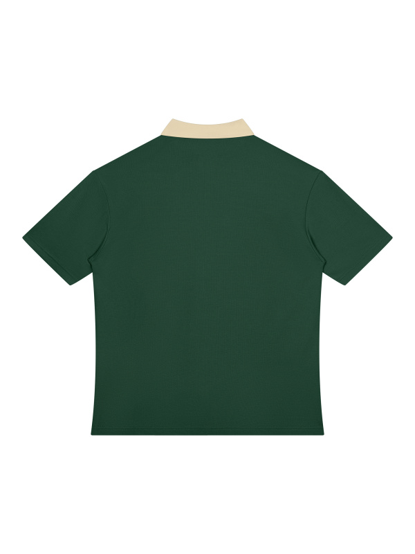 Unisex Color Block Quarter-Zip Polo Shirt