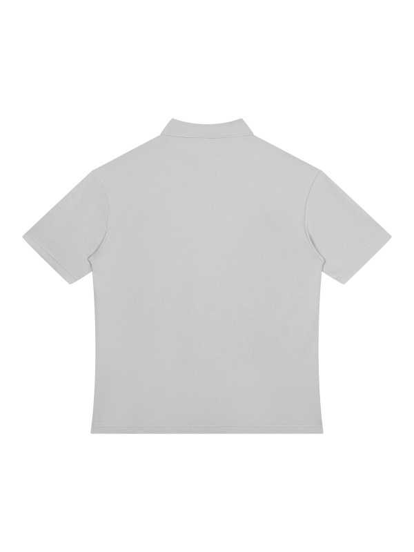 Unisex Color Block Quarter-Zip Polo Shirt