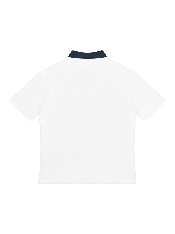 Unisex Color Block Quarter-Zip Polo Shirt