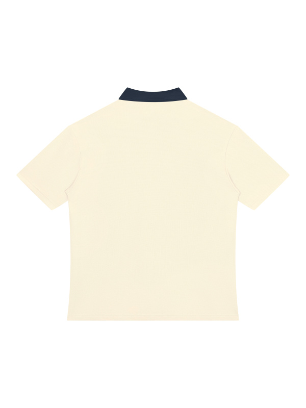 Unisex Color Block Quarter-Zip Polo Shirt
