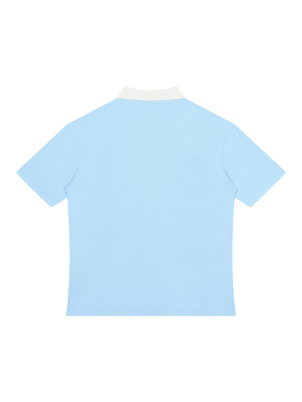 Unisex Color Block Quarter-Zip Polo Shirt
