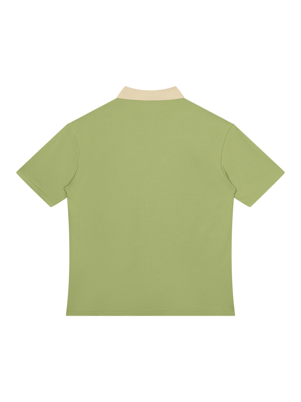 Unisex Color Block Quarter-Zip Polo Shirt