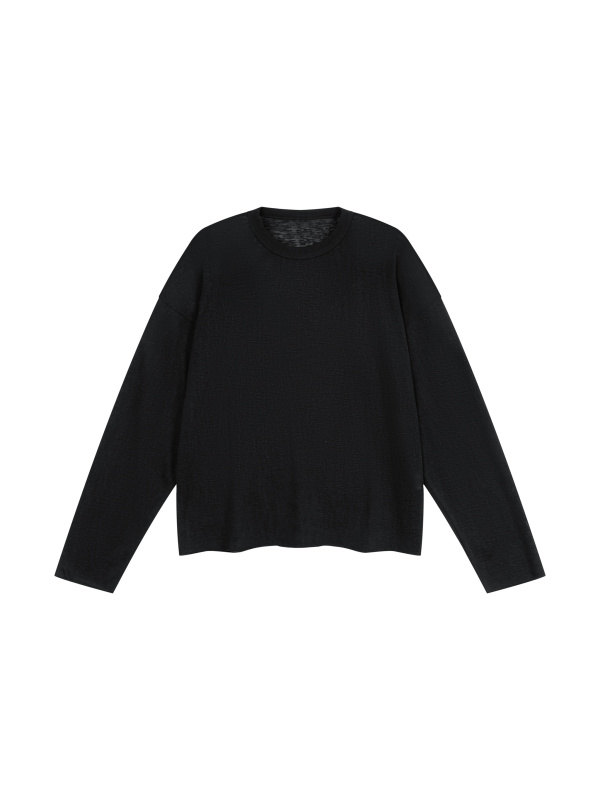 Unisex Raw Edge Long Sleeve T-Shirt
