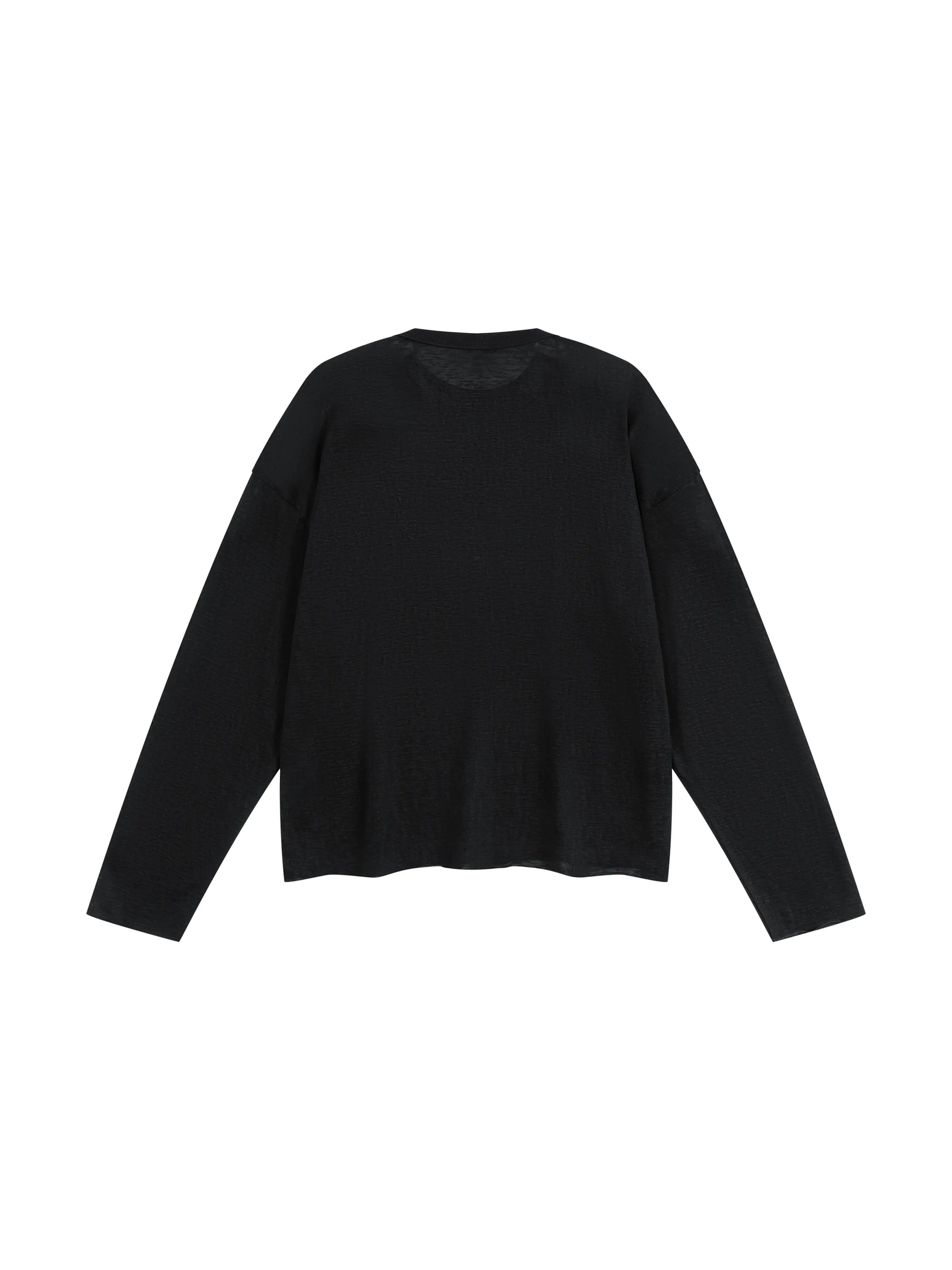 Unisex Raw Edge Long Sleeve T-Shirt