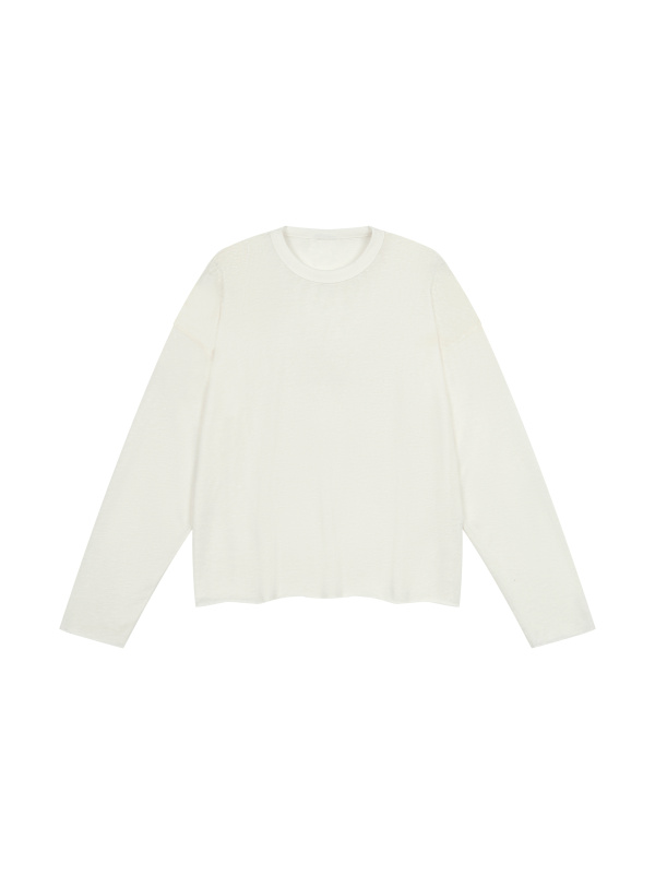 Unisex Raw Edge Long Sleeve T-Shirt