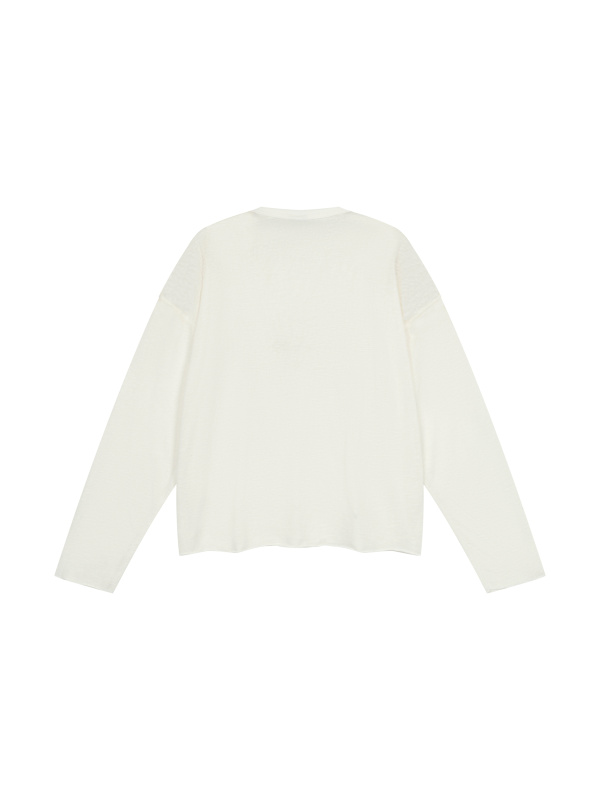 Unisex Raw Edge Long Sleeve T-Shirt