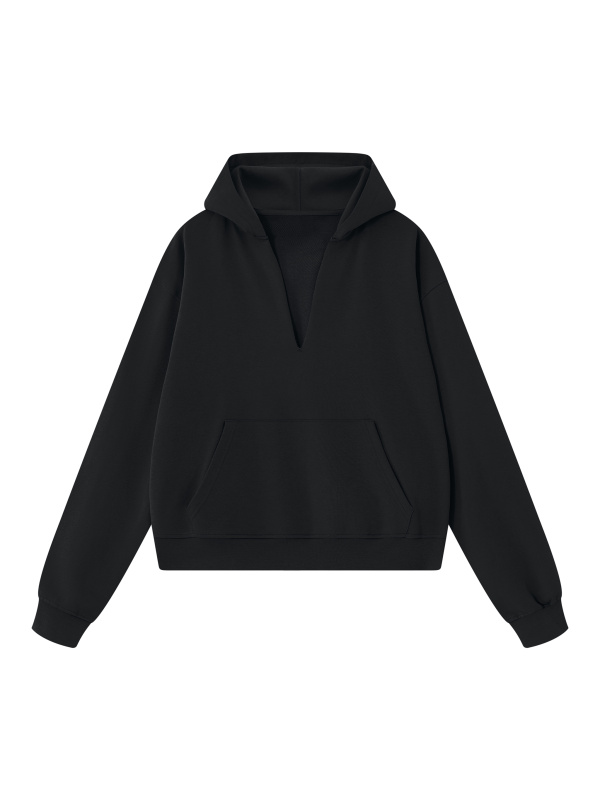 Unisex Boxy Raw Edge Hoodie